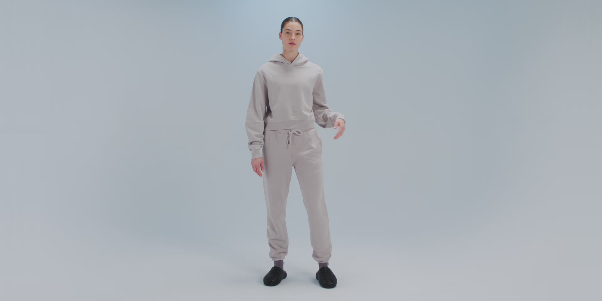 Thumbnail of Women's Stitch Logo Cropped Hoodie - Ash