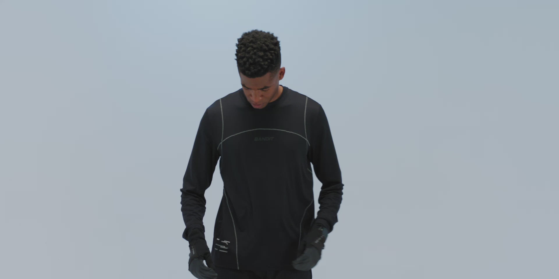 Thumbnail of Men's Micromesh™ Reflecto Stitch™ Long Sleeve Tee - Black