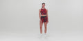 Thumbnail of Cadence™ Zip Front Race Crop - Fleura, Fig / Intense Red