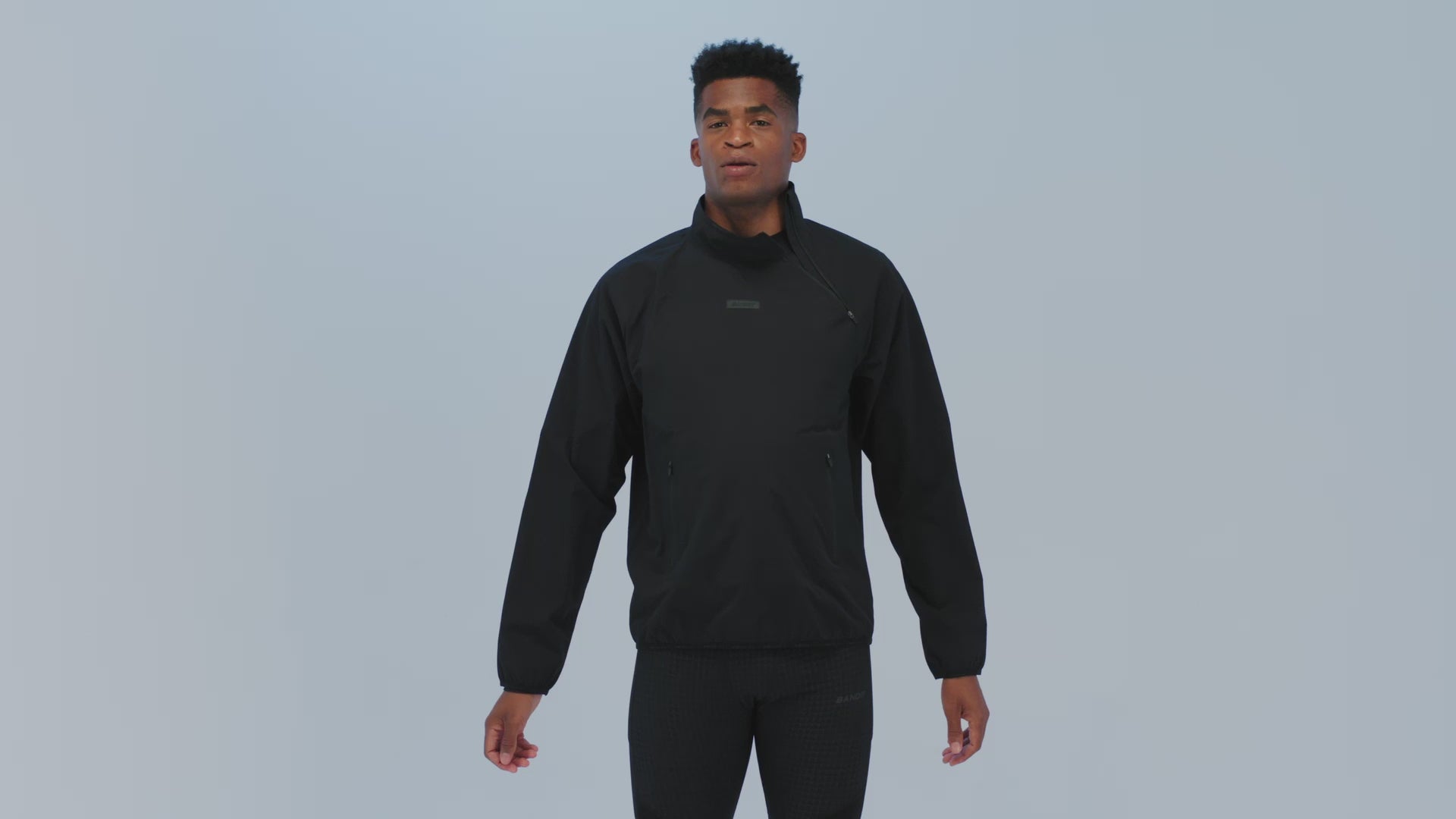 Hitaishō Zip Pullover, Unisex - Black