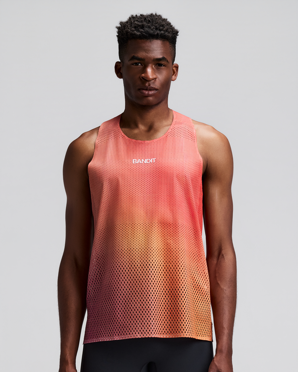 Men's Shredder™ Race Singlet with Flopack™ - Linear Gradient - Poppy / Copal