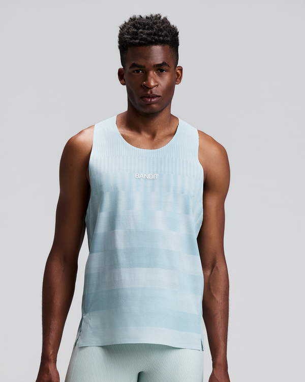 Men's CoolGrid™ Training Singlet with Flopack™ - Growing Grid - Lagoon / Mist