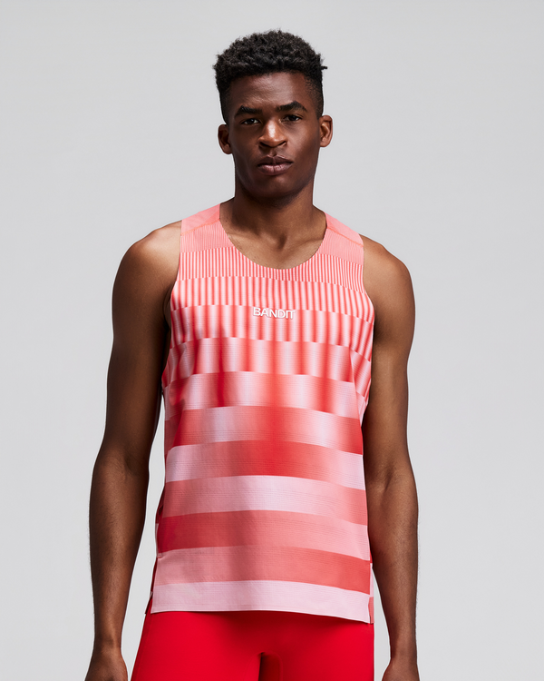 Men's CoolGrid™ Training Singlet with Flopack™ - Growing Grid - Poppy