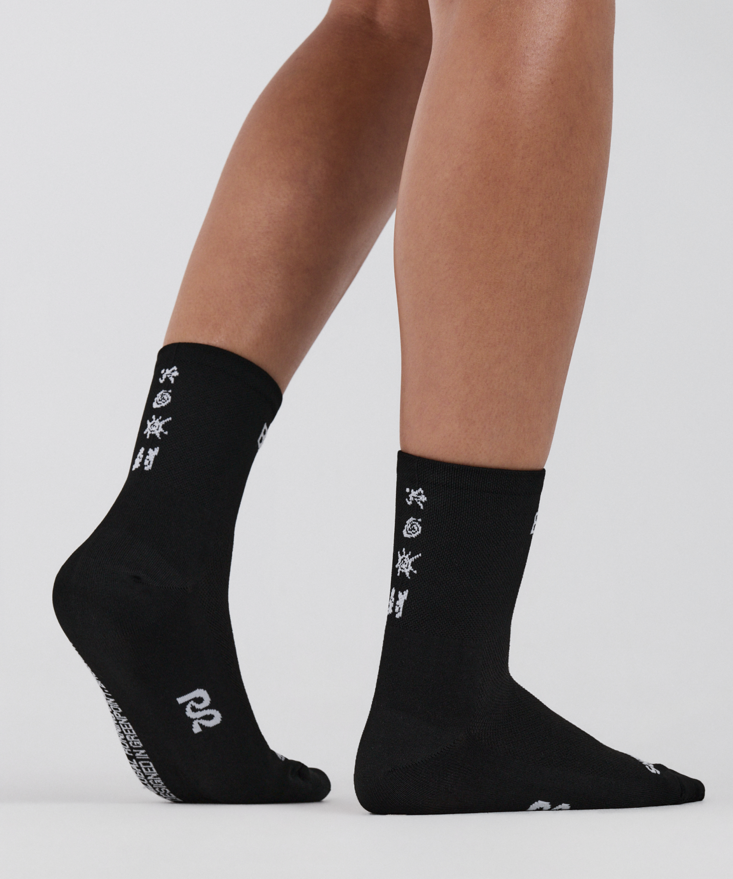 Lite Run™ Spring Motif Quarter Socks - Black / White