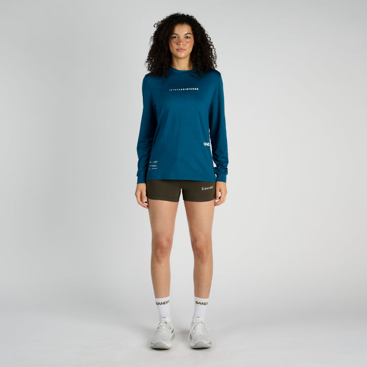 Micromesh™ "Into the Distance" Long Sleeve Tee - Unisex, Deep Teal