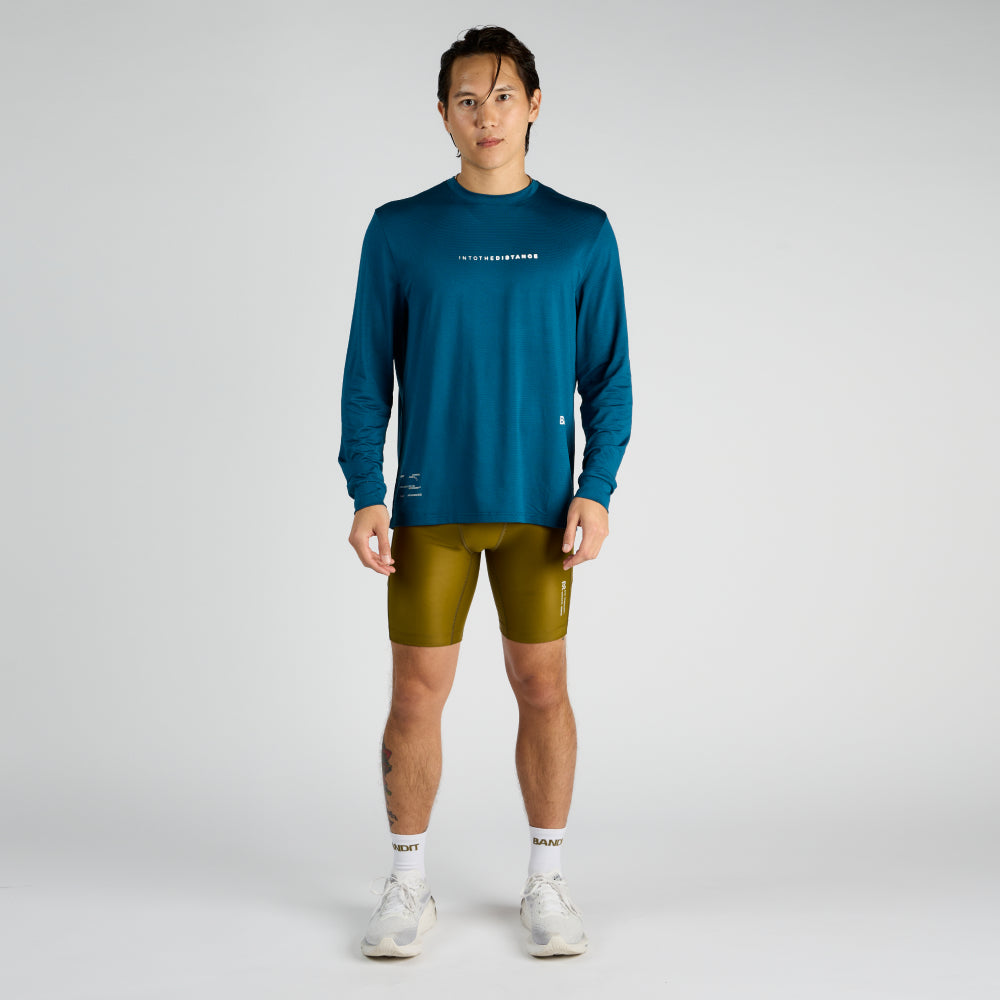 Micromesh™ "Into the Distance" Long Sleeve Tee - Unisex, Deep Teal
