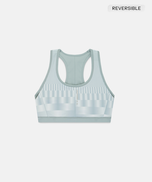 Women's Vanisher™ Reverso™ Scoop Neck Run Bra - Growing Grid - Lagoon / Mist