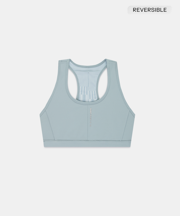Women's Vanisher™ Reverso™ Scoop Neck Run Bra - Growing Grid - Lagoon / Mist