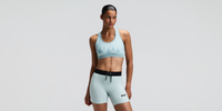 Thumbnail of Women's Vanisher™ Reverso™ Scoop Neck Run Bra - Growing Grid - Lagoon / Mist
