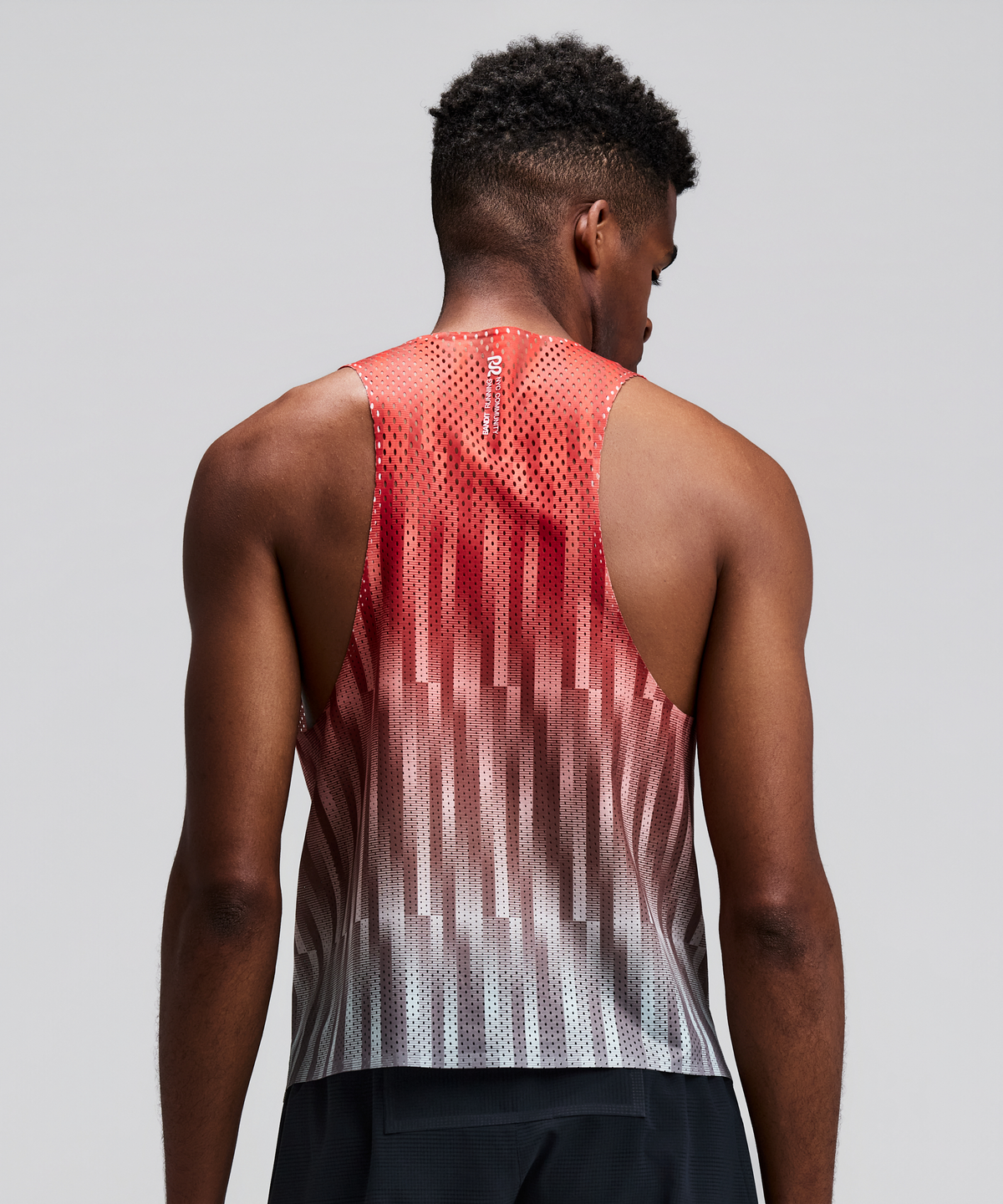Men's Shredder™ Shorty Race Singlet - Uneven Gradient - Poppy
