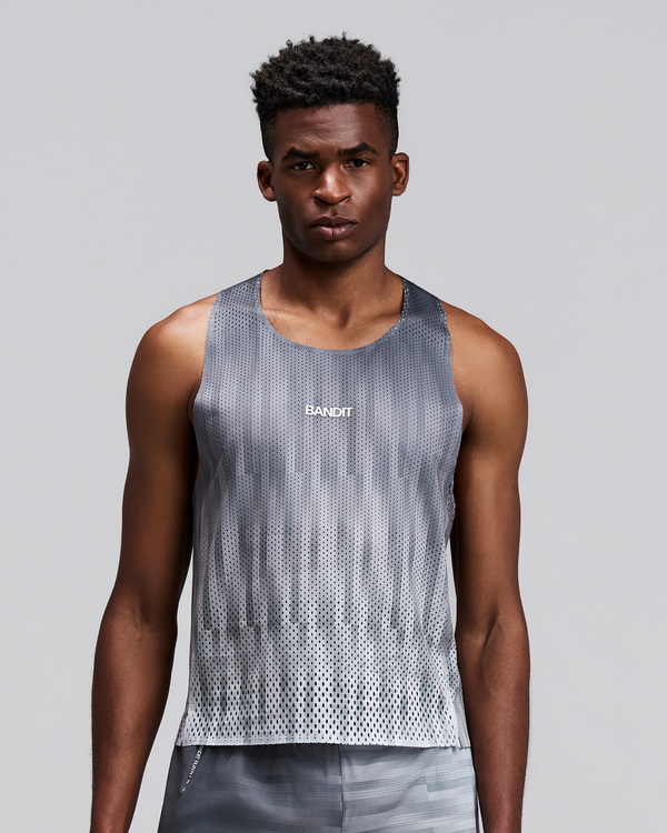 Men's Shredder™ Shorty Race Singlet - Uneven Gradient - Plaster