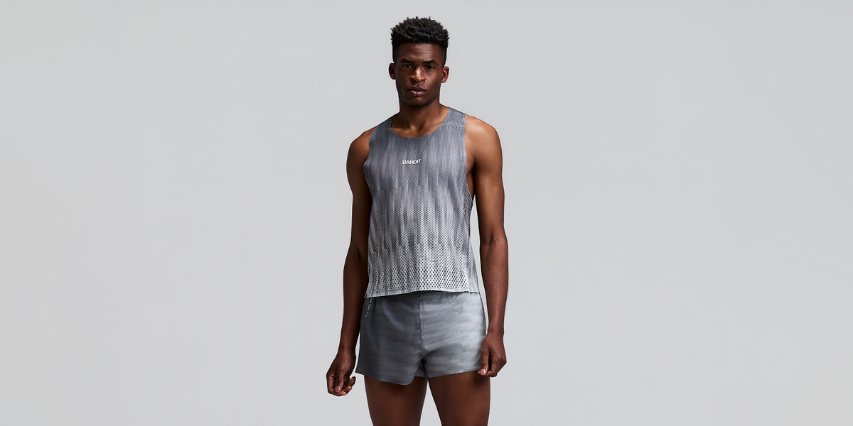 Men's Shredder™ Shorty Race Singlet - Uneven Gradient - Plaster