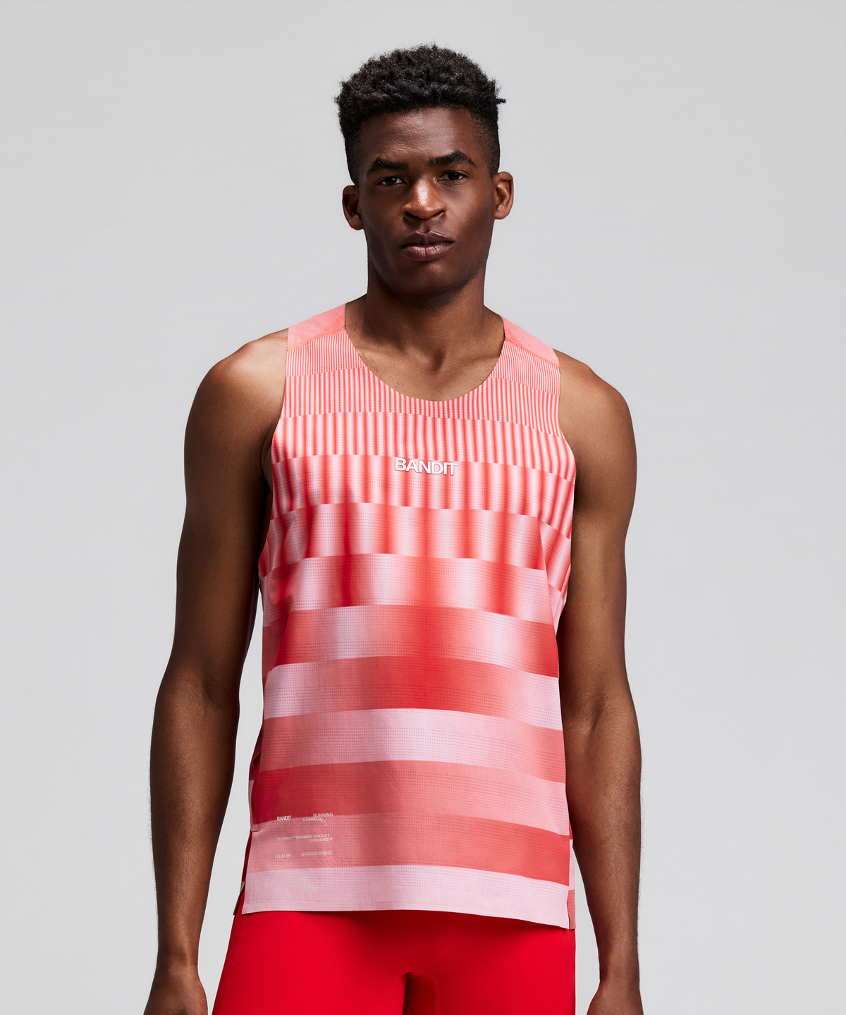 選手支給品Li-ning elite singlet 2023 M Men's CoolGrid™ Training Singlet with Flopack™ - Growing Grid - Poppy