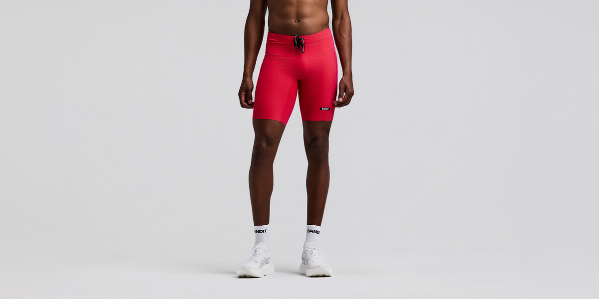 Men's Striped Cadence™ Half Tights - Poppy / Azalea