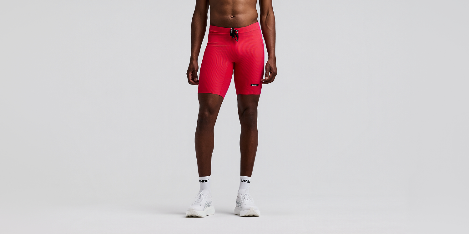 Men's Striped Cadence™ Half Tights - Poppy / Azalea